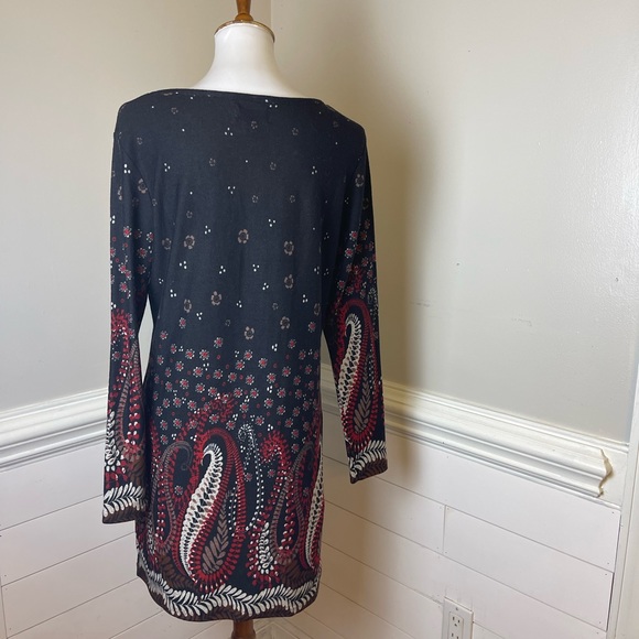 Kamana Paisley & Floral Knit Dress S FREE SHIP - Picture 3 of 5